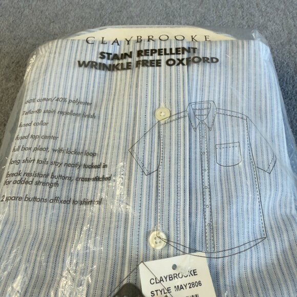 Claybrooke Men’s 16.5 Short Sleeve Oxford Shirt – Wrinkle Free Stain Repellent T - Picture 14 of 14